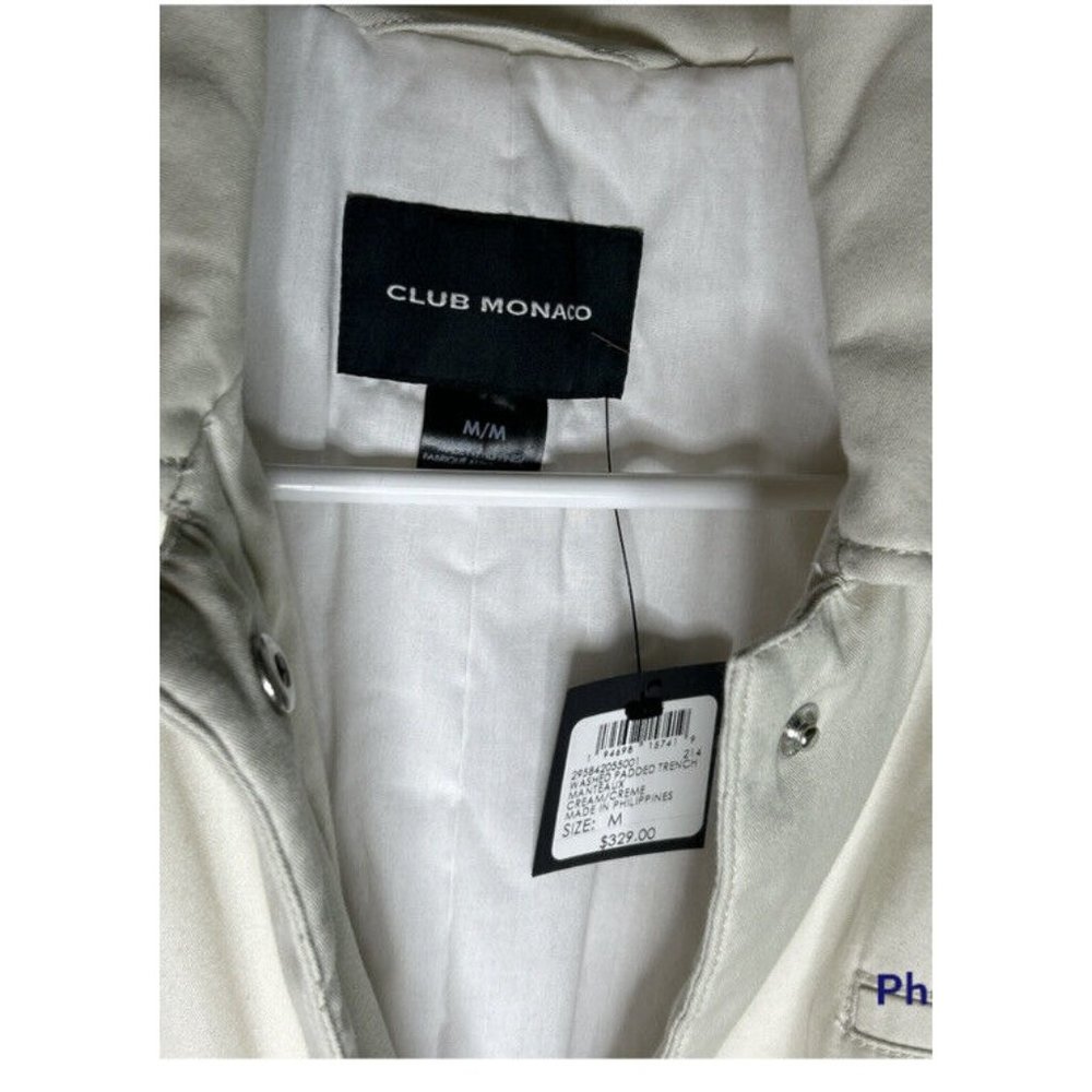 CLUB MONACO  Trench Coat size Medium, $329 NEW WITH TAGS - Picture 3 of 9